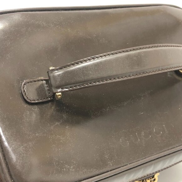 GUCCI 032.1956 Old Gucci Bamboo Hand Bag Pouch Vanity bag Brown/GoldHardware - Picture 13 of 14